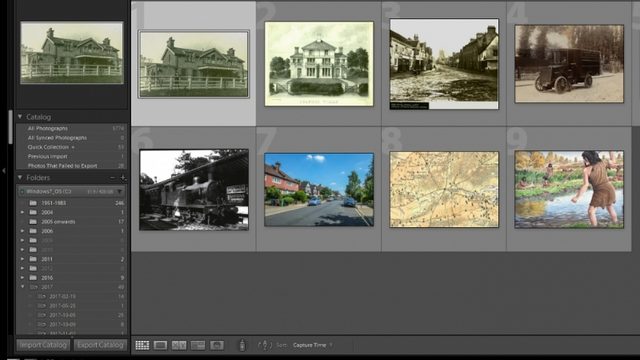 Screen grab of a desktop. Image has small icons from a digital archive featuring historic houses, maps and history.